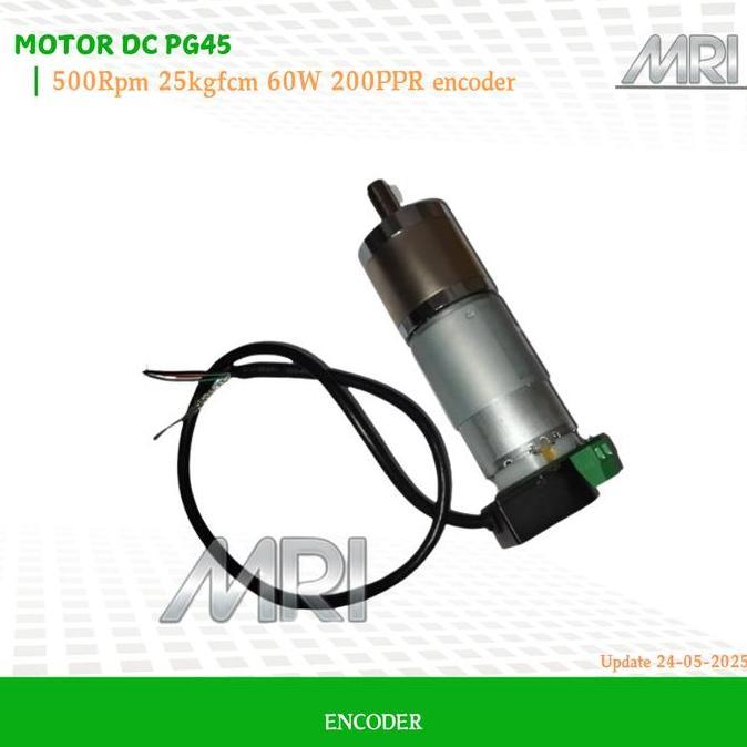 MOTOR DC PG45 500RPM 25KGFCM 60W 200PPR ENCODER