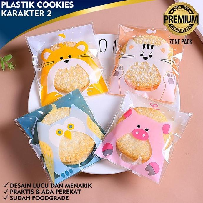 [100 PCS] Plastik Cookies Kue Snack | Plastik Bungkus Snack | Plastik Opp Kemasan Kue Motif | Cookie