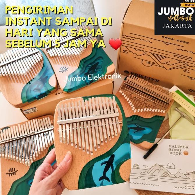 Kalimba 17 key Hluru Ocean Wood Resin Kalimba 17 keys Thumb Piano Ori PM