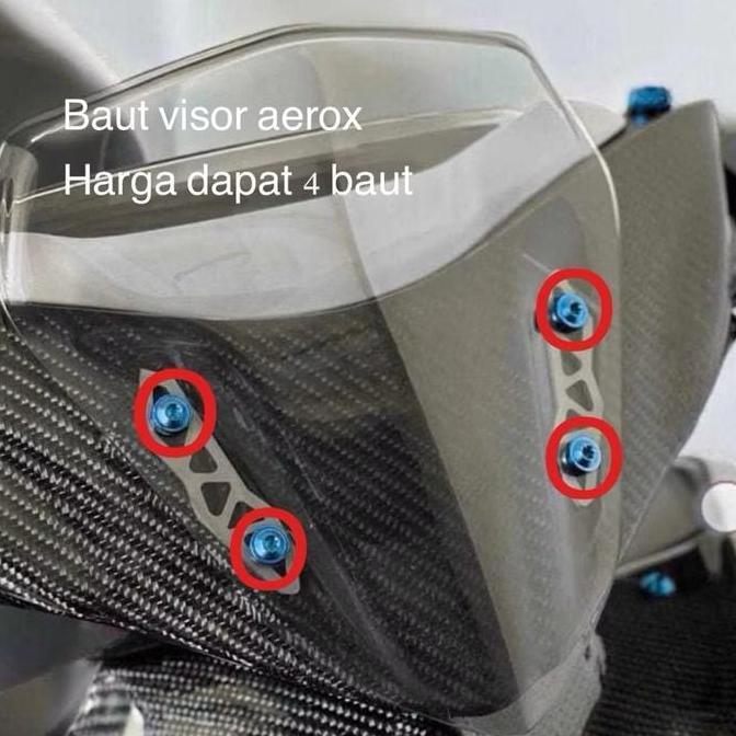 Baut Visor Aerox Titanium Harga 4 Baut Asli