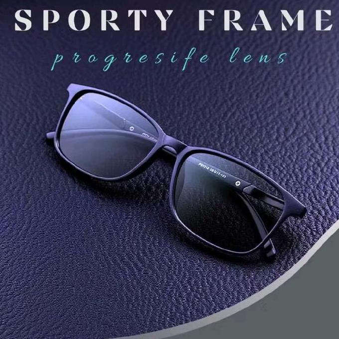 gandisoress - police baru kacamata progresif baca dan jalan frame titanium model sporty double focus