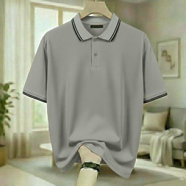 Baju Kaos Kerah Pria Dewasa Polo Shirt Kombinasi List Lengan Pendek Kaos Distro Bahan Polos Desain P