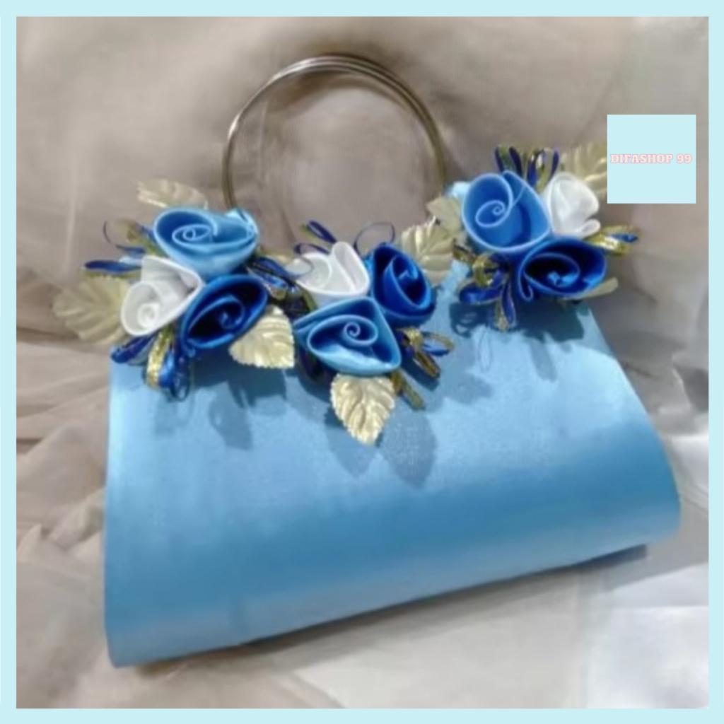 Tas Selempang Pesta Kondangan Mantenan Resepsi Wanita Elegan Kain Satin Halus Lembut