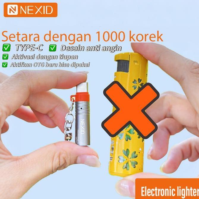 Korek Api Elektrik Type-C Portable - Desain Anti Angin, Tanpa Isi Bensin,Boleh dibawa ke pesawat ter