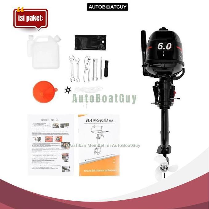 Mesin Tempel HANGKAI 6 PK / HP 2 Tak  untuk Kapal / Perahu ( 2 Stroke Boat Outboard Motor )