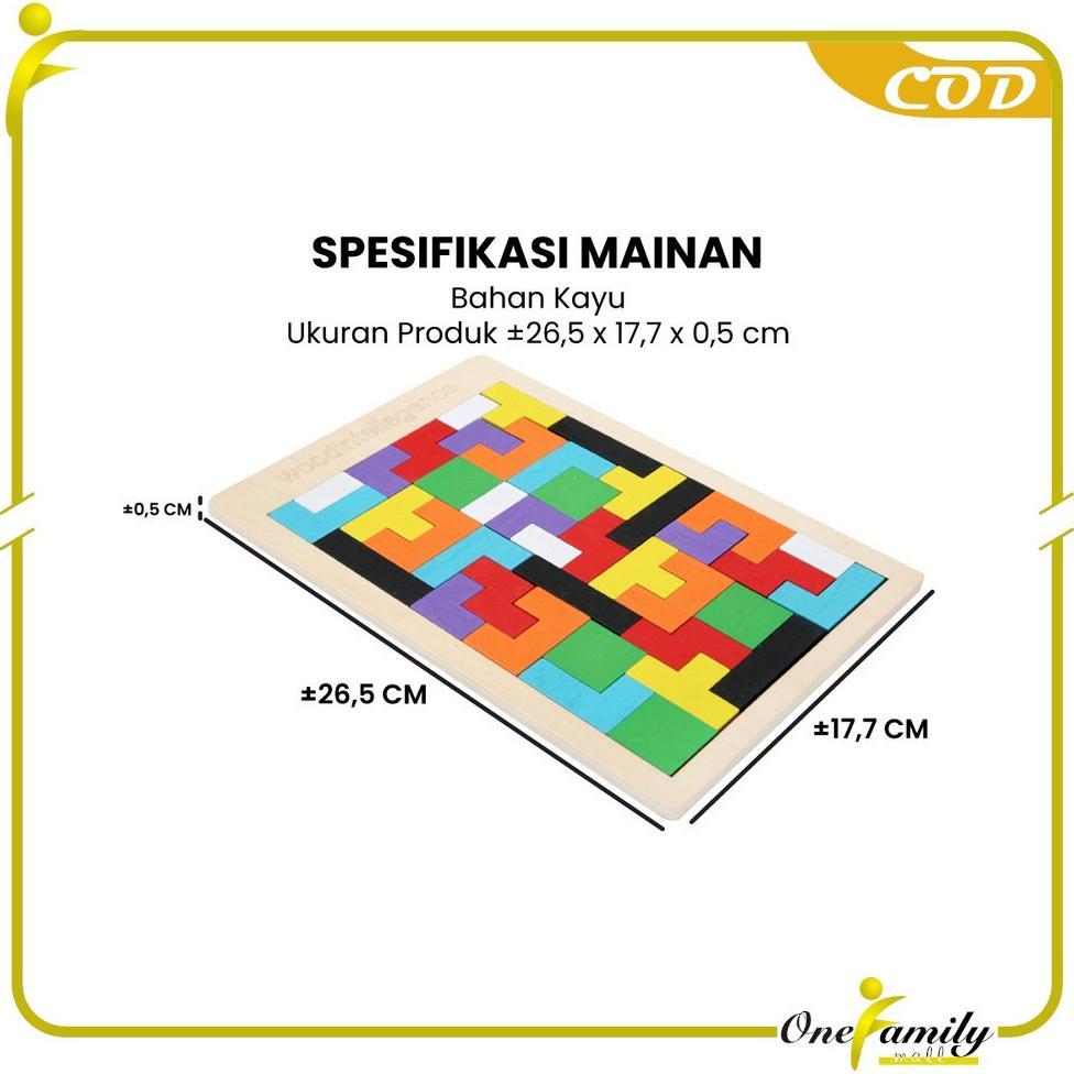new arrival one-m334 puzzle wooden intellegence mainan kayu anak / tetris block mainan edukasi anak 