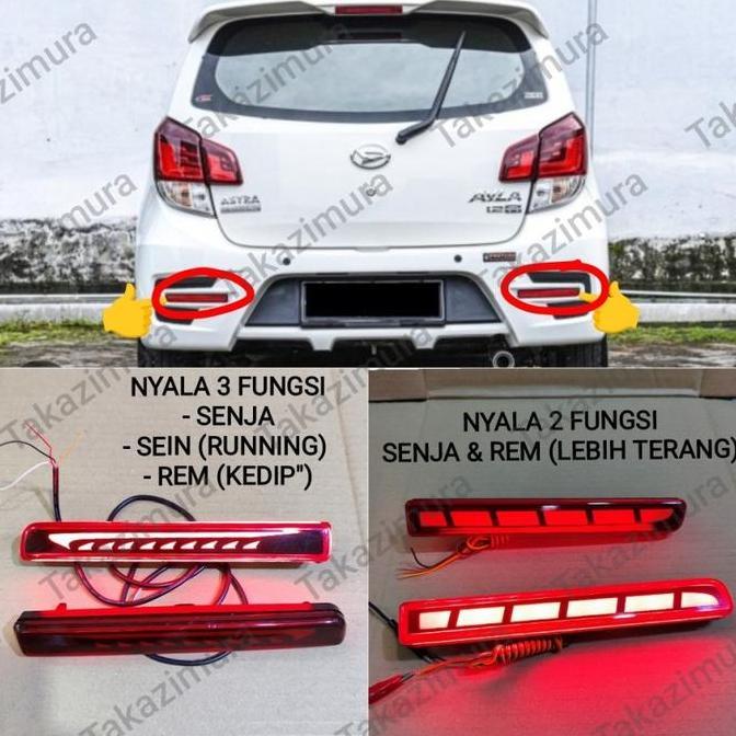 lokajiwotop / Reflektor LED Lampu Bemper Belakang Mobil Agya / Ayla 2017 2018 2019 2020 2021 2022 20