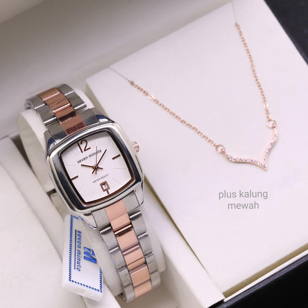 (Seven Minute ) Jam Tangan Original Wanita Seven Minute M704 Plus Kalung Premium