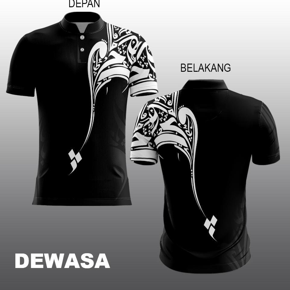 Baju Jersey Koko Arab Arabian Saudi Pria Dewasa Lengan Pendek Dan Lengan Panjang Hitam Putih