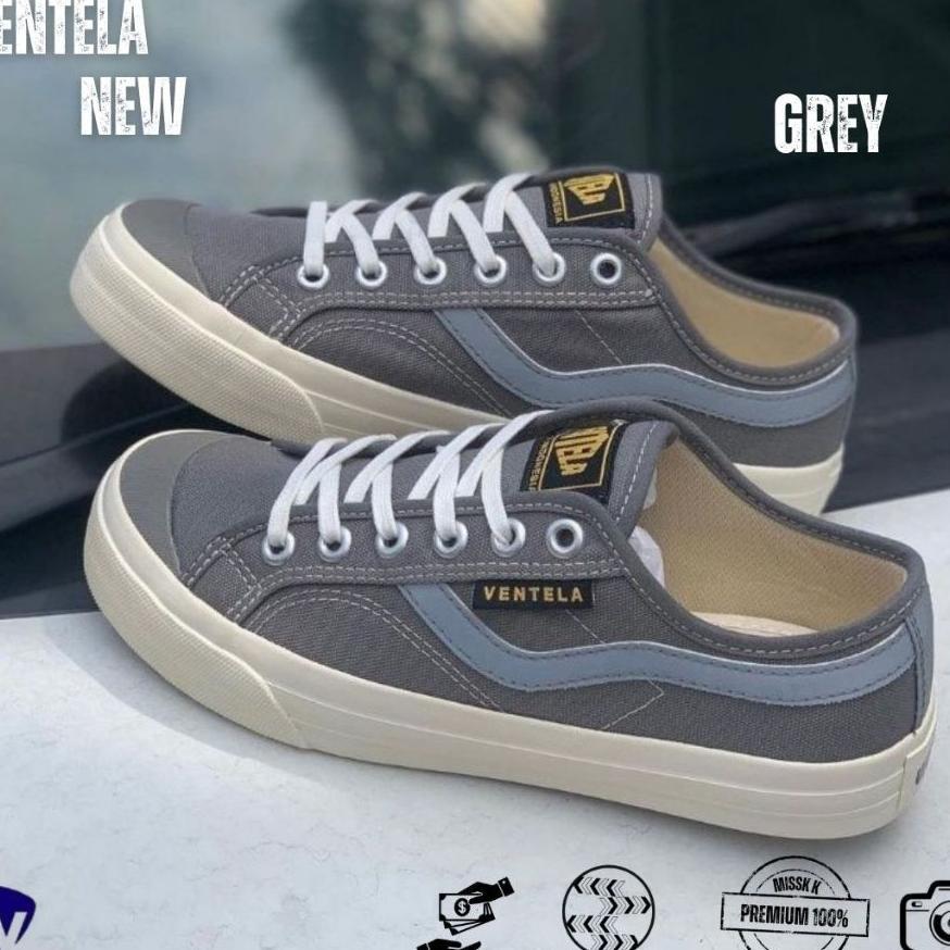Sepatu Vantela New Public Grey Original 100% Pria Kanvas Official Store