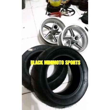 Terlaris Paket Velg Mini Gp Palang 5 Plus Ban Tubeless Depan Belakang 6.5 Inch - Velg Set+ Ban Depan