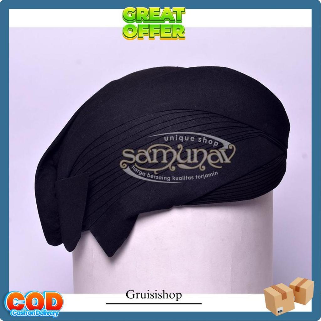 Blangkon Solo Perbawan Hitam Polos Produk Andalan Toko