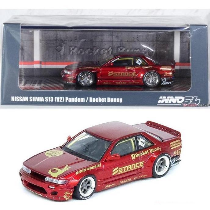 IN64-S13V2-RED INNO64 NISSAN SILVIA S13 V2 PANDEM ROCKET BUNNY RED