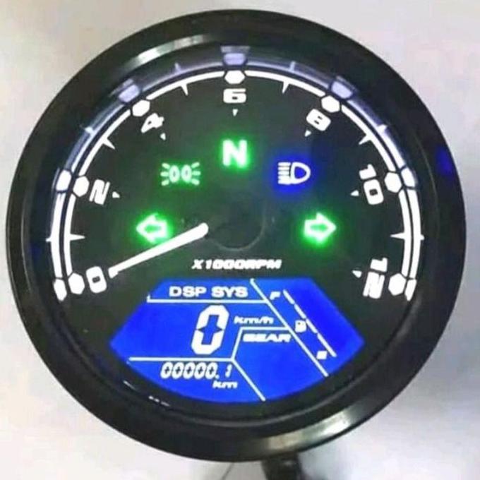 SPEEDOMETER BABON MOTOR SPIDO METER BULAT CUSTOM LED DITAL SENSOR