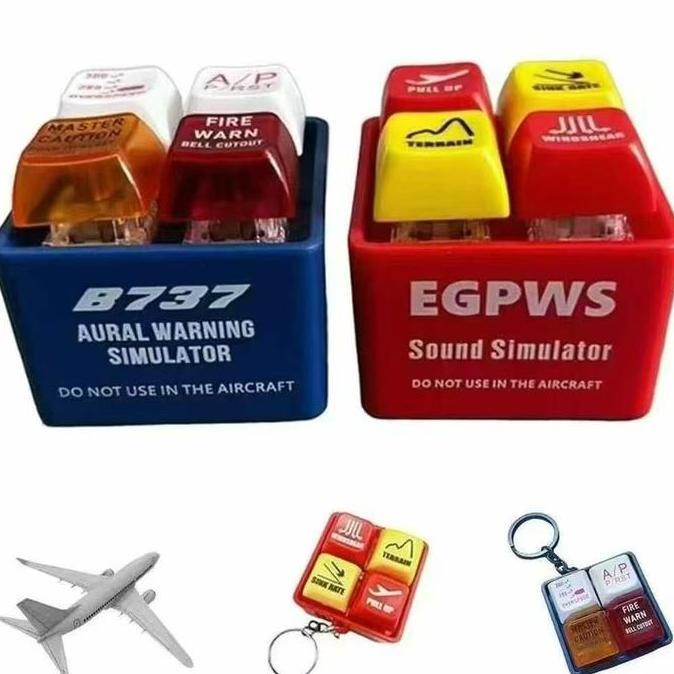 retnokosvera54 - keyboard keychain fidget mechanical boeing 737 airbus egpws warning sound simulator