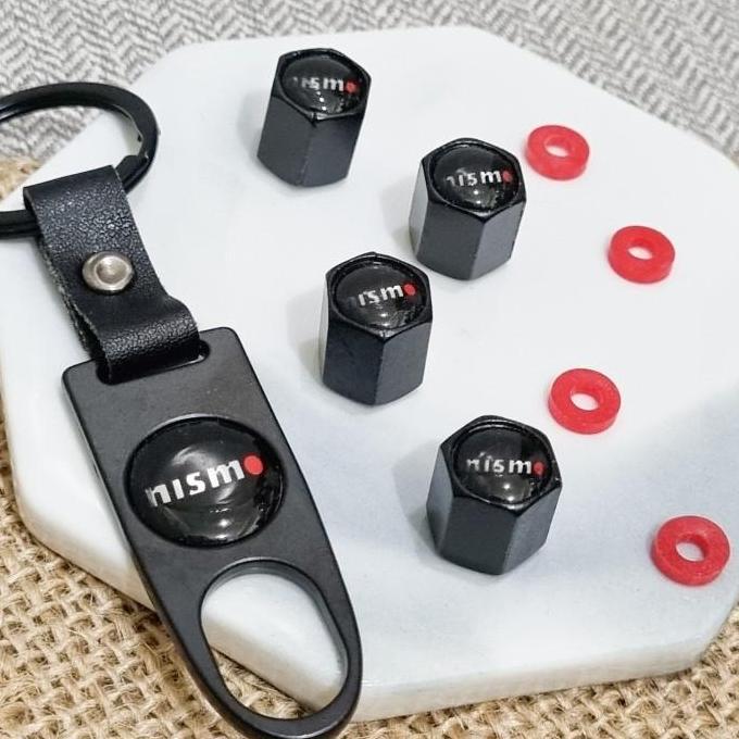 Promo Tutup Pentil Nismo + Gantungan Kunci Mobil Nissan Nismo Penutup Pentil Cod