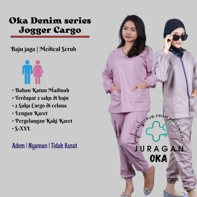 Baju Oka Jogger Cargo Full Set Setelan Celana Katun Toyobo