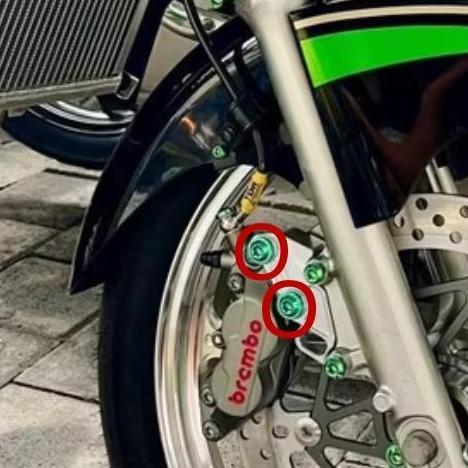 BAUT TITANIUM BREKET KALIPER BREMBO AXIAL DRAT KASAR HARGA 2 BAUT