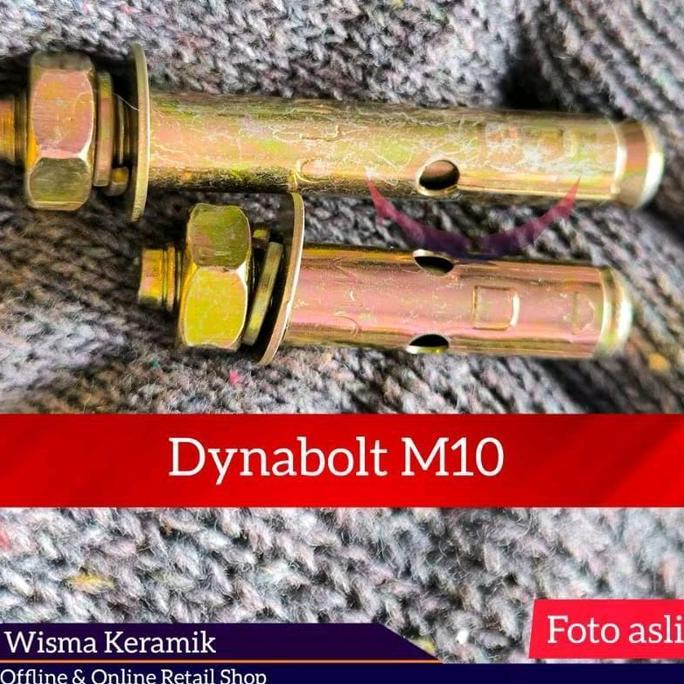10pcs Dinabolt Dynabolt M10 heavy duty Sekrup skrup dynabolt ukuran M10x50 M10x60 M10x70