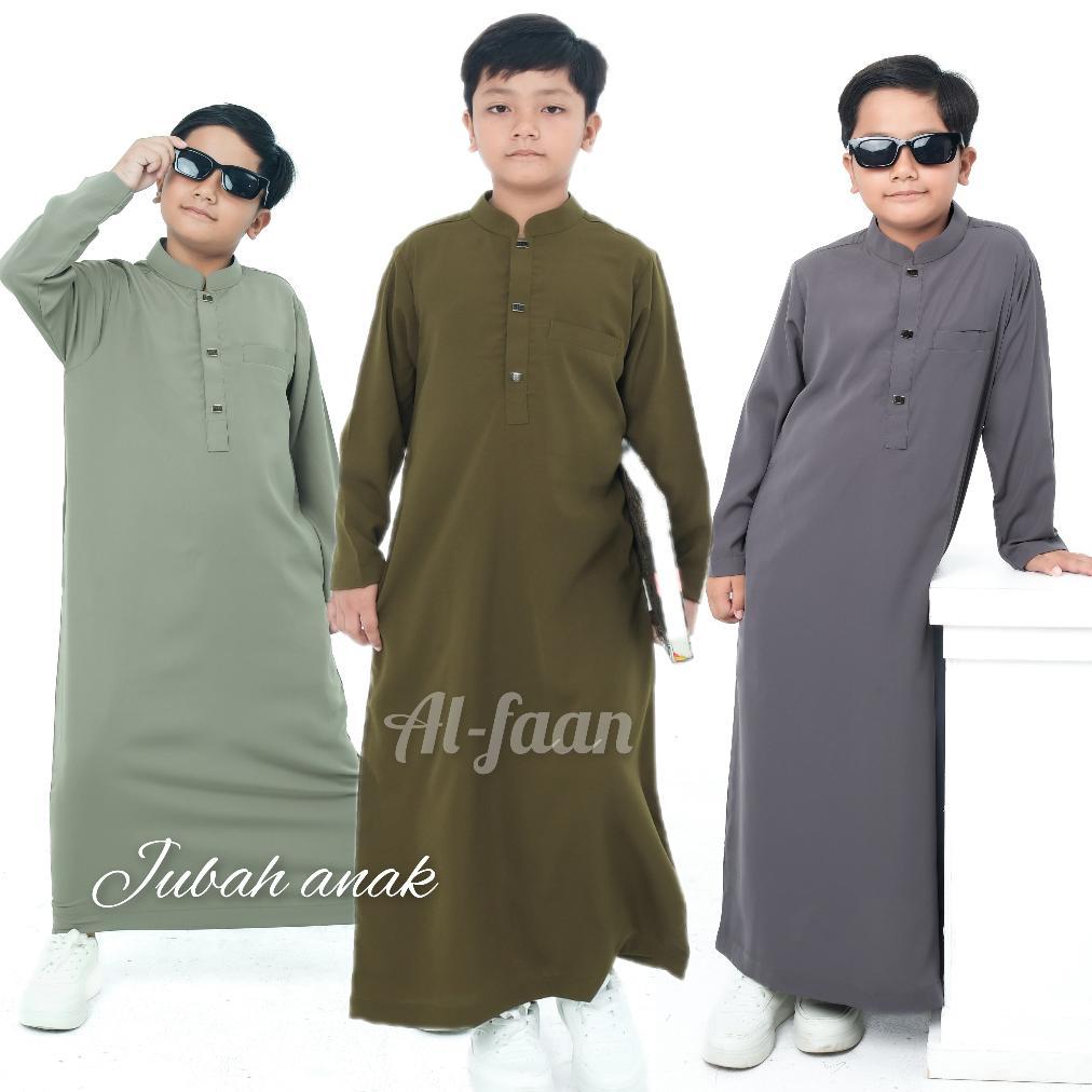 ORIGINAL JUBAH ANAK PRIA JUBAH REMAJA GAMIS ANAK JUBAH MUSLIM PRIA PANJANG HITAM KATUN ROBES