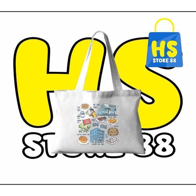 TOTEBAG HONGKONG - TOTE BAG HONGKONG - OLEH OLEH HONGKONG - SOUVENIR HONGKONG - TAS HONGKONG