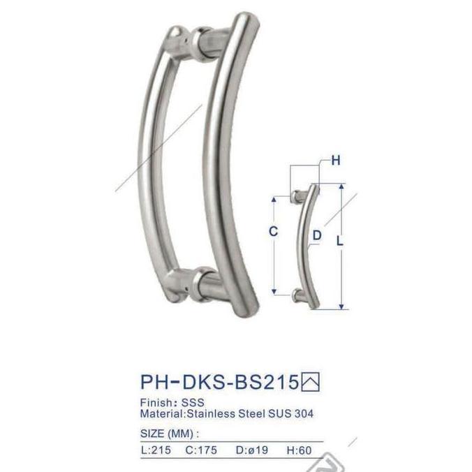 PULL HANDLE DEKKSON PH BS 215 18X215X175 SSS Handle Pisang Lengkung