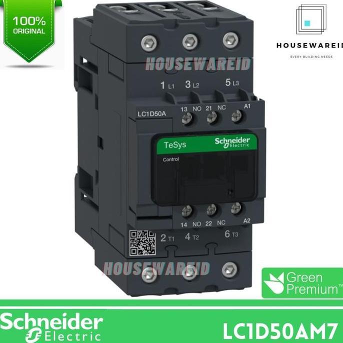 Kontaktor 3p 50a Schneider LC1D50AM7 220v Contactor 3 Phase 50 Ampere