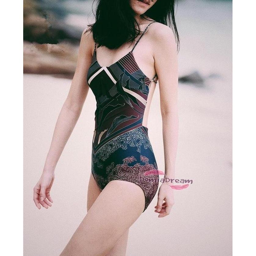Bikini One Piece Wanita Motif Batik Premium