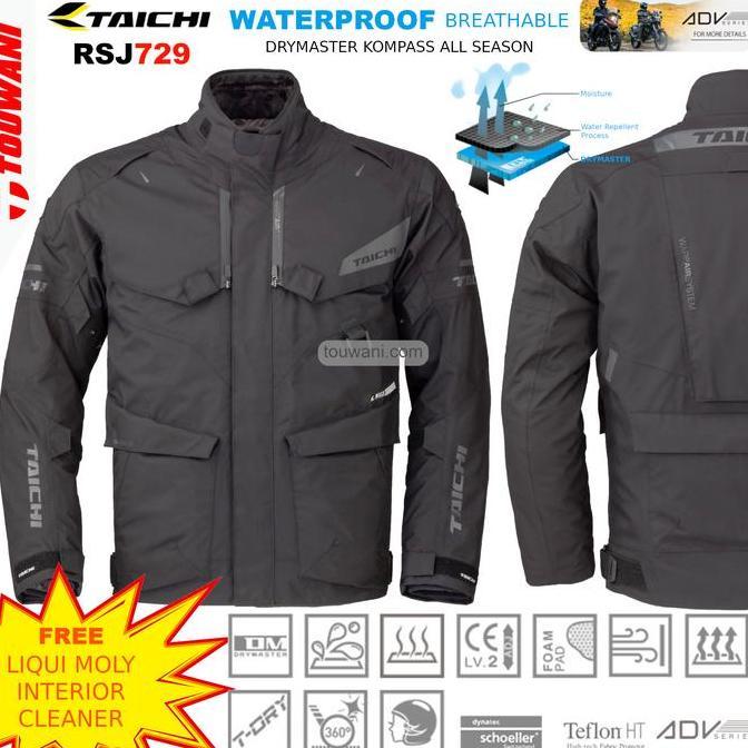Jaket Motor ADV RS Taichi RSJ729 Kompass All Season Waterproof Black terlaris