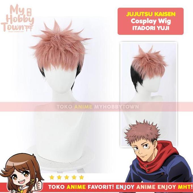 Wig Cosplay Anime Jujutsu Kaisen : Itadori Yuji Diskon