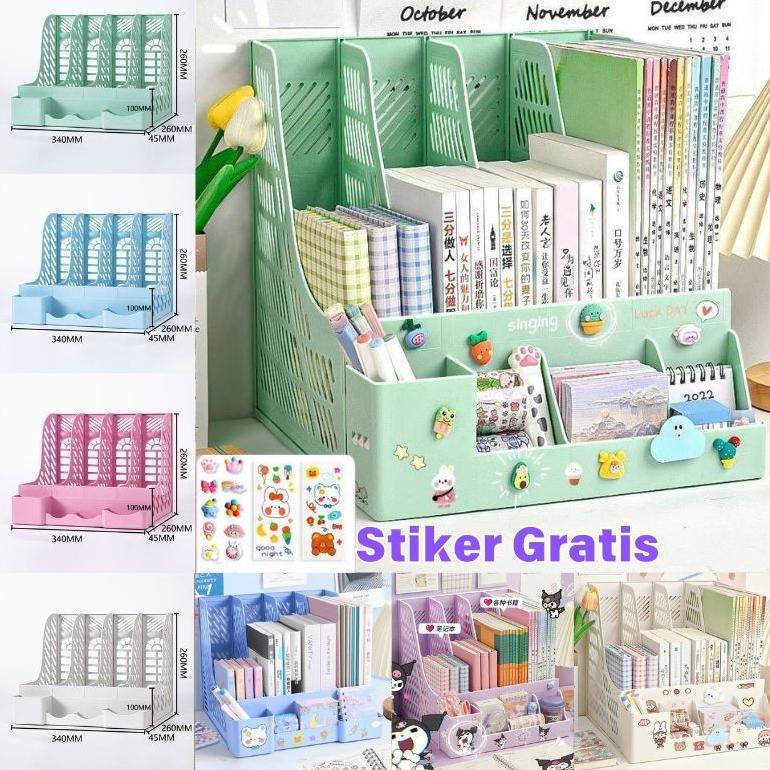 [COD] Desktop organizer Rak Buku Rak Penyimpanan file organizer Box File Rak pena Organizer File Rak