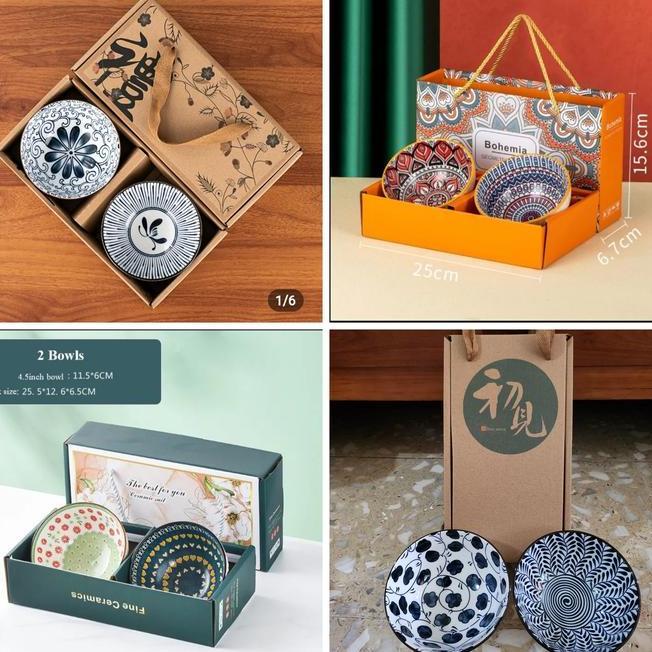 Hampers Lebaran Japanese Bowl Set 2Pcs Mangkok Keramik Mangkok Jepang