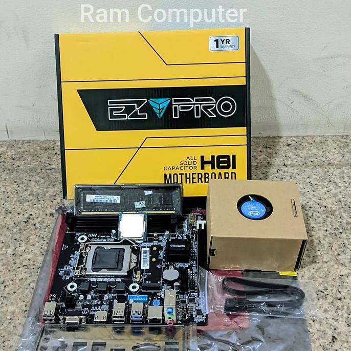 PRATAMASHOPSEMBILAN - PAKETAN BARU CORE I3/I5/I7 GEN4 + MOBO H81 + RAM DDR3 + FAN