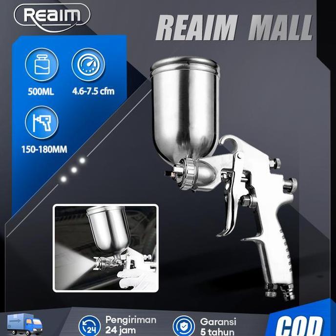 df.lestaryy - reaim spray gun pneumatik 500ml - alat semprot cat profesional dengan teknologi atomis