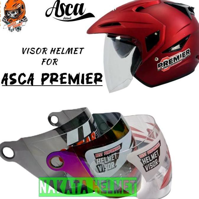 Kaca helm ASCA PREMIER visor helmet asca premier bening hitam pelangi