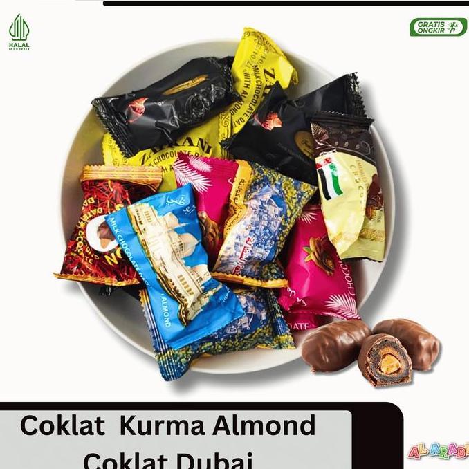 Coklat isi kurma almond  COKLAT dUBAI 500grm.