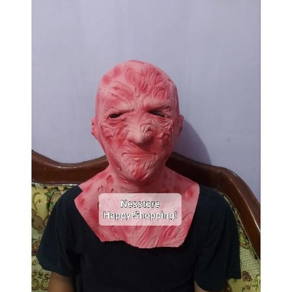 Topeng Jason Freddy Krueger Latex Mask Costumes Adult Party Costume Halloween