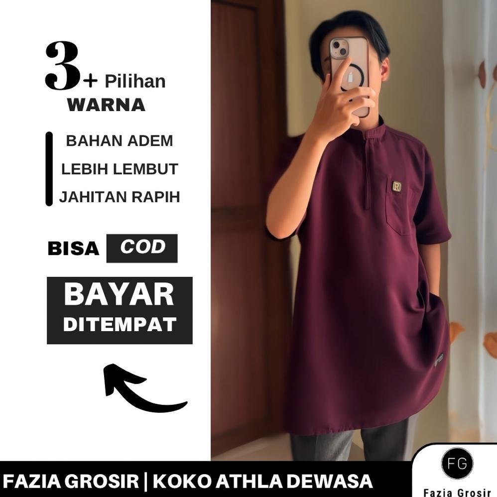 ORIGINAL FAZIA GROSIR - Koko ATHLA Dewasa by Rainan ORI - Kurta Dewasa Variasi Resleting Bahan Soft 