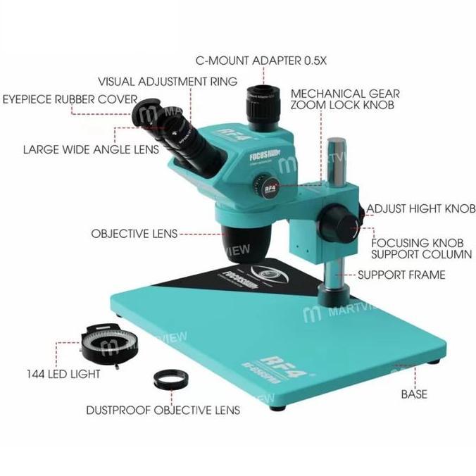 MICROSCOPE STEREO RF4 RF6565PRO 6.5X-65X TRINOCULAR ORIGINAL