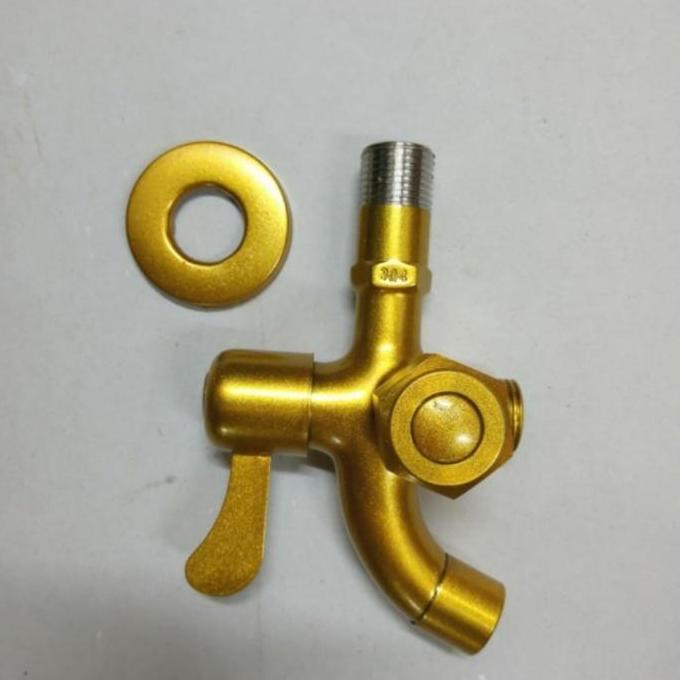 KERAN CABANG SHOWER STAINLESS MODEL TOTO GOLD EMAS / KRAN AIR SHOWER