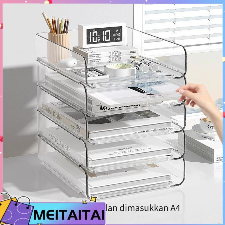 NEW ARRIVAL MEITAITAI RAK DOKUMEN TRANSPARAN FILE BOX DOKUMEN RAK BUKU DESK ORGANIZER BOX FILE ORGAN
