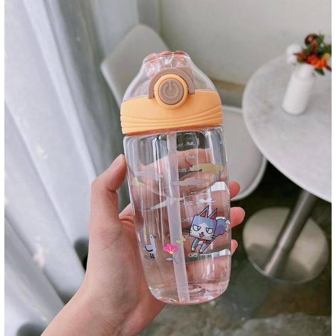 Botol Minum Ekslusif Bening Karakter Anak-Anak 450ml BPA FREE 2677