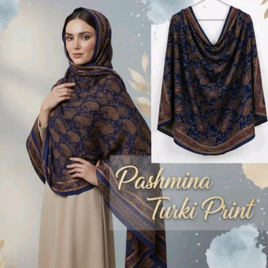Pashmina Turki Motif 18075Cm/Jilbab Cruty Arabian Motif Syal