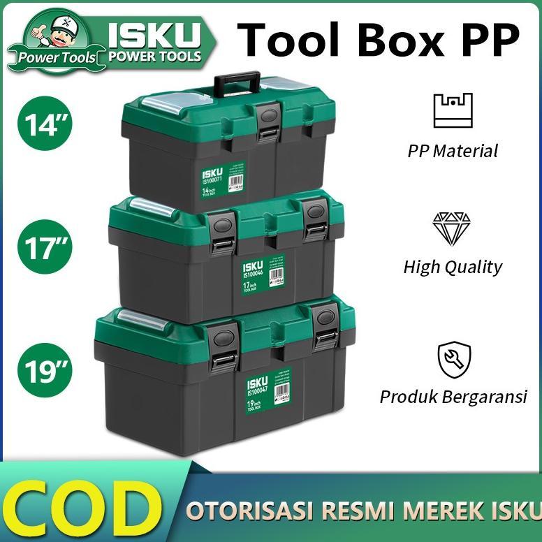 ISKU Tool Box Besar Plastik 14 17 19 Inch Bahan Pp Tools Box set lengkap/Kotak Perkakas/Tool Box Kua