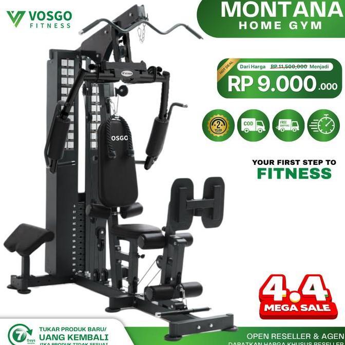 Montana Vosgo Alat Fitness Home Gym 1 Sisi Berat 72kg Dilengkapi Stack Cover dan Variasi Gerakan unt