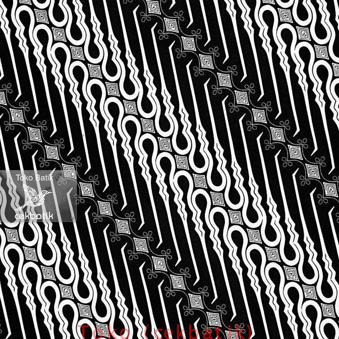 [] kain batik - Motif Batik Parang (Hitam Putih)