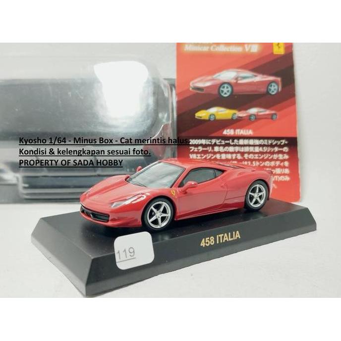 KYOSHO 1/64 FERRARI 458 ITALIA MERAH FERRARI MINICAR COLLECTION VIII NO BOX CADATOYS