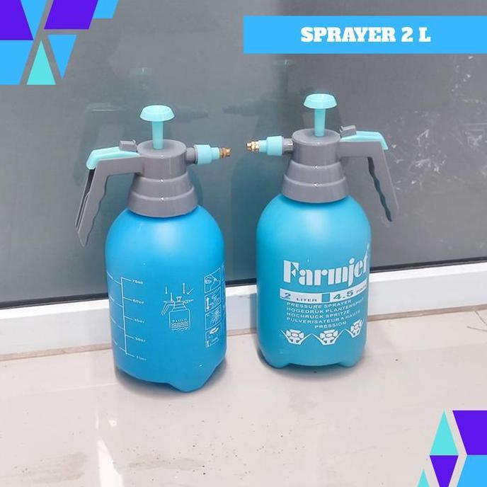 bayuazkana77 - farmjet botol sprayer 2 liter pompa manual semprotan air & disinfektan 4.5 pints oran