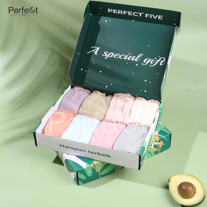 Miez- Perfect Five Celebrity 8In1 Celana Dalam Nita Antibakteri Cd Cewek Dekorasi Renda Katun Hitam 