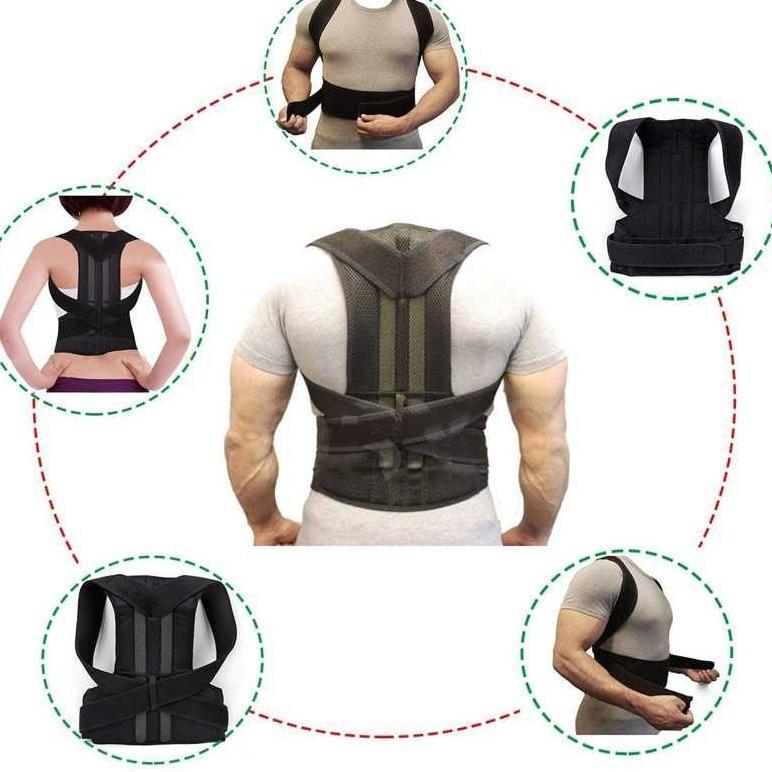 Alat Rompi Tali Korset Body Harness Penegak Pelurus Tulang Punggung Bahu Belakang Badan Bungkuk Pria